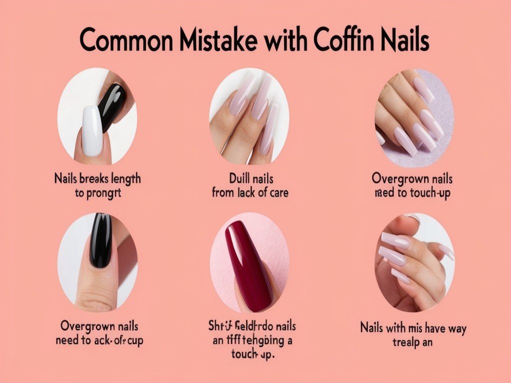 infographic showing common mistakes with coffin nails