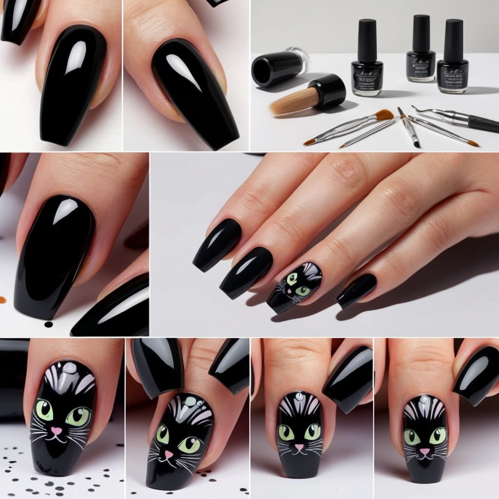 Black Halloween Nail Art