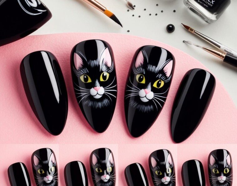 Trendy Black Halloween Nail Designs for 2024